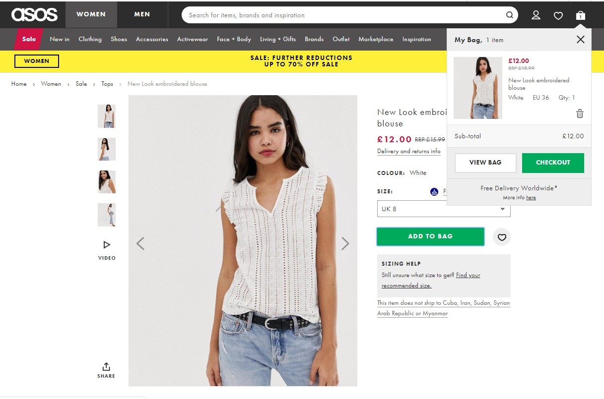 how to create your own online clothing store The product page has many features to help the shopper to make the purchase useful.